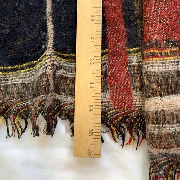 Anthropologie Aszakka Embroidered Beaded Wool Blend Poncho Cape Sweater S M L XL - Picture 6 of 13